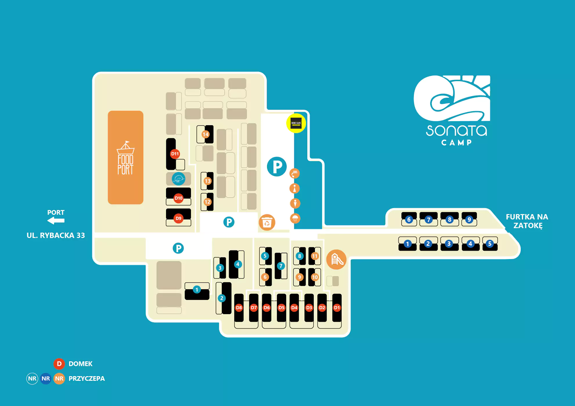 mapa campingu sonata camp